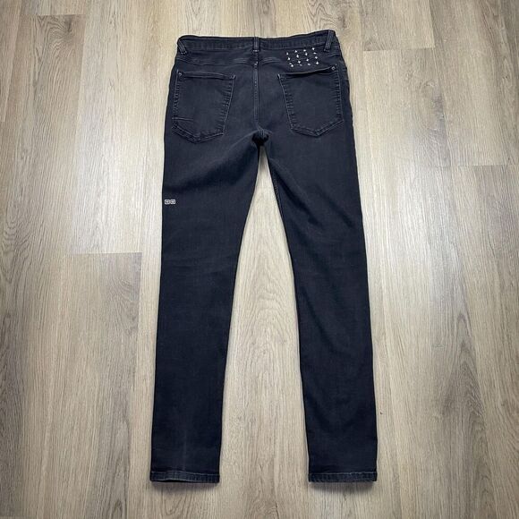 Ksubi Jeans Mens 34 Black Skinny Stretch Denim Cross Embroidery Australia Urban - Picture 5 of 11